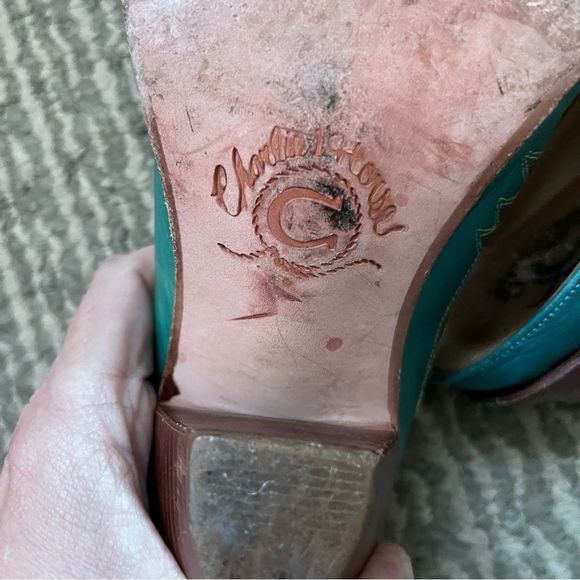 Charlie 1 Horse Teal slip on mules size 6B - Picture 7 of 10